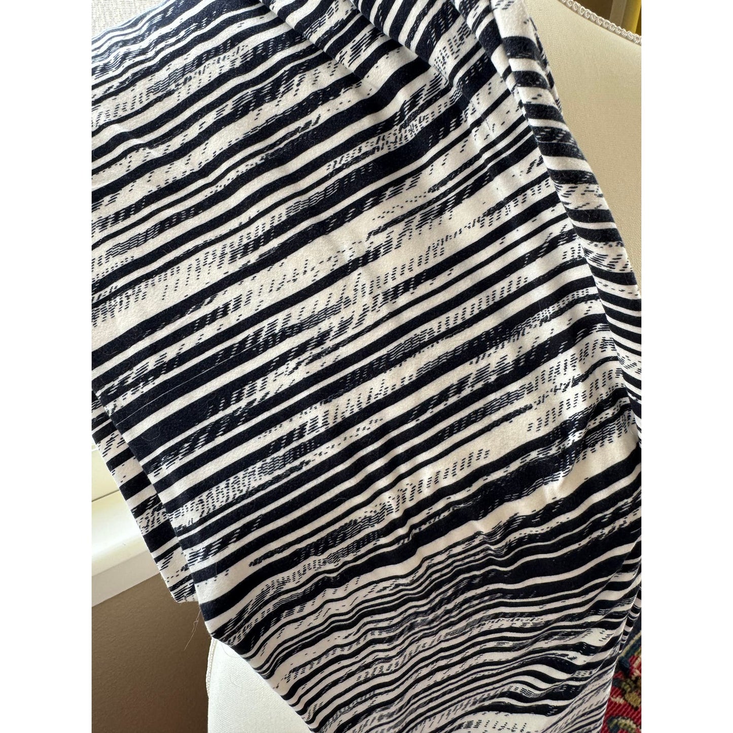 Lularoe Black and White Stripe Leggings TC Tall and Curvy