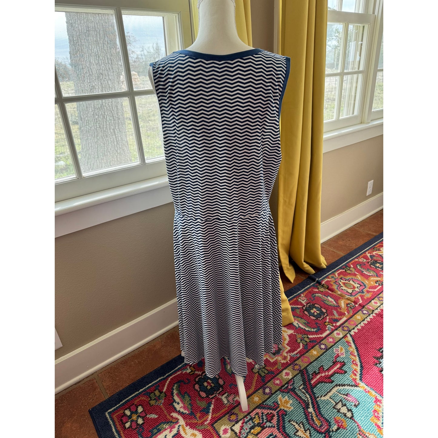 NWOT Blue Lularoe Striped  Sleeveless A-line Knee Length Dress 2XL