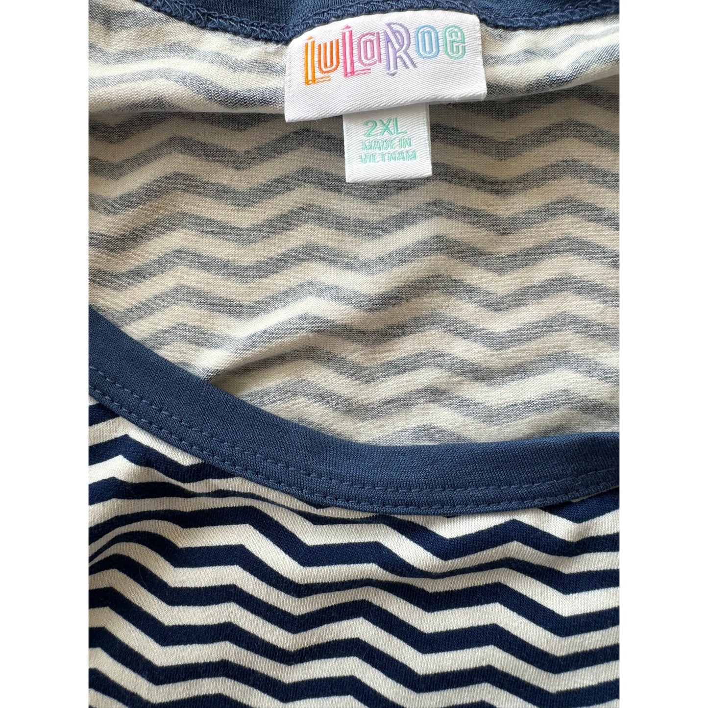 NWOT Blue Lularoe Striped  Sleeveless A-line Knee Length Dress 2XL