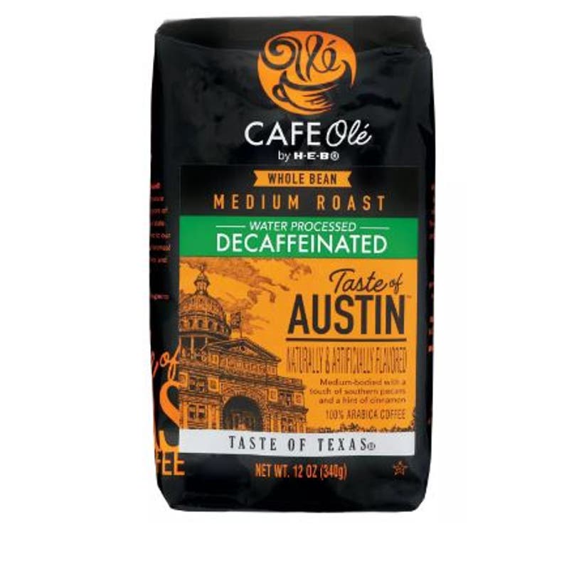 CAFE Olé by H‑E‑B Whole Bean Medium Roast Decaf Taste of Austin Coffee